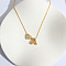 Heart Initial Brass Micro Pave Clear Cubic Zirconia Pendant Necklaces, Golden, Letter A, 16.14 inch(41cm)