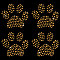 FINGERINSPIRE 36 PCS Dog Paw Rhinestone Iron on Transfer Glitter Goldenrod Dog Paw Rhinestone Patches Hot Melt Rhinestone Patches Footprint Pattern Iron on Patches for Clothes Dress Decor DIY Crafts