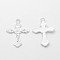 Tibetan Style Pendants, For Easter, Cadmium Free & Nickel Free & Lead Free, Crucifix Cross Pendant, Silver, 33.5x20.5x2.5mm, Hole: 2mm