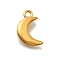 304 Stainless Steel Charms, Real 18K Gold Plated, Moon, 10.5x6.5x2mm, Hole: 1.2mm