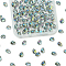 100Pcs Electroplate Glass Beads, Top Drilled, Teardrop, Light Sky Blue, 6x8.5mm