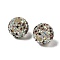Sparkle Glass Rhinestone Round Beads, with Acrylic Inside, for Beadable Pens Jewelry Keychain Making, Coconut Brown, 17.5x16mm, Hole: 2.5mm