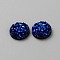 Druzy Resin Decoden Cabochons, Flat Round, Blue, 10x3mm