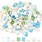 320Pcs 8 Colors 2-Hole Opaque Glass Seed Beads, Lustered, Rectangle, Mixed Color, 5x4.5~5.5x2~2.5mm, Hole: 0.5~0.8mm, 40Pcs/color