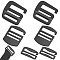 6Pcs 3 Style Zinc Alloy Adjustable Buckles, for Bag Buckle Accessories Makings, 9-shaped, Electrophoresis Black, 39.5~16.5x30~38.5x2~2.5mm, 2pcs/style