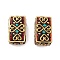 Handmade Indonesia Beads, with Brass and Resin, Rectangle, Red, 24x14.5x9.5mm, Hole: 1.9mm