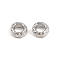 Brass Beads, Hammered Ring, Rack Plating, Long-Lasting Plated, Lead Free & Cadmium Free, Platinum, 5x2mm, Hole: 2.4mm