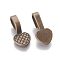 Alloy Glue-on Flat Bails, Cadmium Free & Nickel Free & Lead Free, Heart, Antique Bronze, 22x10.5x7.5mm, Hole: 8x5mm
