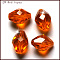 Imitation Austrian Crystal Beads, Grade AAA, K9 Glass, Faceted, Bicone, Dark Orange, 6x9.5mm, Hole: 0.7~0.9mm