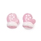 Baking Paint Glass Enamel Beads, Glove, Pearl Pink, 17.5x15x10mm, Hole: 1mm