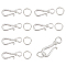 925 Sterling Silver Hook Clasps, with Jump Ring, Silver, 14x5x2.5mm, Hole: 2.5mm, 6pcs
