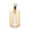 304 Stainless Steel Pendants, Large Hole Pendants, Rectangle, Golden, 20x11x1mm, Hole: 7mm