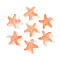 Frosted Glass Beads, Starfish, with Gold Powder, Light Salmon, 15x16x8mm, Hole: 1mm, about 909pcs/1000g