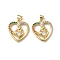 Brass Micro Pave Cubic Zirconia Pendants, Rack Plating, Heart, Lead Free & Cadmium Free, Long-Lasting Plated, Real 18K Gold Plated, 20.5x19x5.5mm, Hole: 4.3x3.5mm
