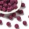 Pave Disco Ball Beads, Polymer Clay Rhinestone Beads, Round, Fuchsia, PP13(1.9~2mm), 6 Rows Rhinestone, 10mm, Hole: 1.5mm