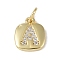 Rack Plating Brass Micro Pave CLear Cubic Zirconia Charms, with Jump Rings, Cadmium Free & Lead Free, Long-Lasting Plated, Real 18K Gold Plated, Letter A, 11.5x9x1.5mm, Hole: 2.8mm
