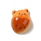 Opaque Resin Imitation Food Decoden Cabochons, Bear Bread, Dark Orange, 22x18x8mm