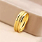 304 Stainless Steel Finger Rings, Golden, US Size 7(17.3mm)