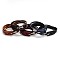 3-Loop Cowhide Leather Wrap Bracelets, with Alloy Clasps, Mixed Color, 23-5/8x1/4 inch(60x0.8cm)