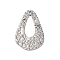 304 Stainless Steel Pendants, Textured, Teardrop Charms, Antique Silver, 34x22x1~2mm, Hole: 1.6~1.8mm