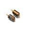 Natural Tiger Eye Pendants, with Stainless Steel Finding, Column, 15x6mm