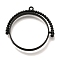 Alloy Open Back Bezel Pendants, For DIY UV Resin, Epoxy Resin, Cadmium Free & Nickel Free & Lead Free, Flat Round, Black, 32x32.5x3.5mm, Hole: 1.4mm