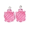 Gradient Color & Luminous Opaque Resin Pendants, Glow in the Dark, Turtle, Pearl Pink, 26x16x7mm, Hole: 2mm