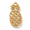 201 Stainless Steel Pendants, Fruit Charms, Pineapple, 14.5x7x1mm, Hole: 1.2mm