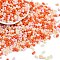 Glass Seed Beads, Round Hole, Peanut, Orange, 3.5x6x3.5mm, Hole: 0.8mm, about 100pcs/10g