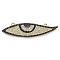 Rack Plating Brass Micro Pave Cubic Zirconia Connector Pendants, Lead Free & Cadmium Free, Long-Lasting Plated, Eye, Real 18K Gold Plated, 11x41x2mm, Hole: 1.2mm
