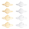 8Pcs 4 Style 201 Stainless Steel Pendants, Laser Cut, Planet, Mixed Color, 21.5~22x39~43x1mm, Hole: 1.6mm, 2pcs/style