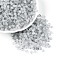 Frosted Glass Seed Beads, Round Hole, Bicone, with Gold Powder, Light Grey, 4.5x3.5~4mm, Hole: 1.1mm, about 6428pcs/pound