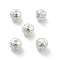 Alloy Hollow Beads, Round, Cadmium Free & Lead Free, Silver, 8x7~8mm, Hole: 1.5~2mm