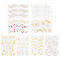8 Sheets 8 Style Hot Stamping Freckles Body Art Face Tattoo Sticker, Star & Vortex & Moon Pattern , Mixed Patterns, 15.1x10.6x0.02cm, 1 sheet/style