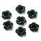 Aluminum Beads, Oxidation, Rose Flower, Dark Green, 13~15.5x13~15.5x7.5~9mm, Hole: 1.5~1.6mm, about 950pcs/bag