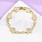 Heart & Horse Eye Brass Micro Pave Clear Cubic Zirconia Link Bracelets for Women, Cadmium Free & Lead Free, Long-Lasting Plated, Rack Plating, Real 18K Gold Plated, 6-3/4 inch(17.3cm)