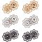 NBEADS 24 Sets Snap Buttons, Alloy Flower Buttons 3 Assorted Colors Vintage Metal Sew On Press Snap Button Fasteners for Costume Design, 20.5mm in diameter