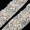 Polyester Flower Lace Trims, with ABS Imitation Pearl Beads and Glass, Floral White, 7/8 inch(22mm)
