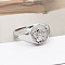304 Stainless Steel Finger Rings, Angel, Stainless Steel Color, US Size 9(18.9mm)