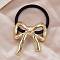 Alloy Hair Rope, Metal Hair Ties, for Women Girls, Bowknot, Golden, 50mm