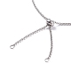 304 fabrication de bracelet coulissant chaîne rolo en acier inoxydable AJEW-JB01116-02-3