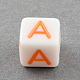 Mixed Cube with Letter Opaque Acrylic Beads SACR-S178-07-2