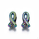 Perlas europeas de aleación de color arco iris chapado en rack PALLOY-S180-349-2