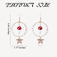 Boucles d'oreilles pendantes grand cercle en perles de verre EJEW-SW00015-02-2