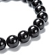 Natural Obsidian Stretch Beaded Bracelets G-A185-01A-3