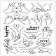 BENECREAT Valentine Hands Clear Stamps Couples Hold Hands Show Love Sweet Heart PVC Silicone Stamps for DIY Scrapbooking DIY-WH0167-57-0054-8