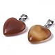Coeur pendentifs cornaline naturelles X-G-Q438-17-3
