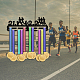 Estante de pared de exhibición de soporte de suspensión de medalla de hierro con tema de maratón ODIS-WH0021-441-7