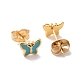 Enamel Butterfly Stud Earrings with 316L Surgical Stainless Steel Pins EJEW-P204-04G-02-2
