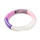 Acrylic Curved Tube Beaded Stretch Bracelet BJEW-JB07973-4